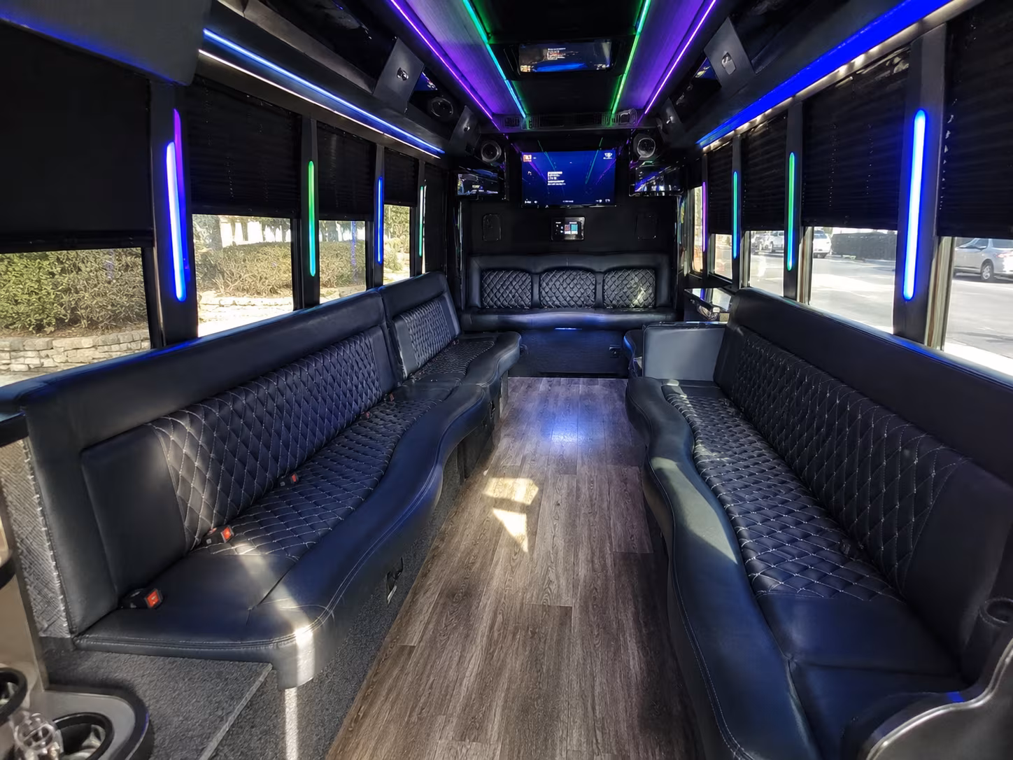 tamarac 15 passenger party bus interior