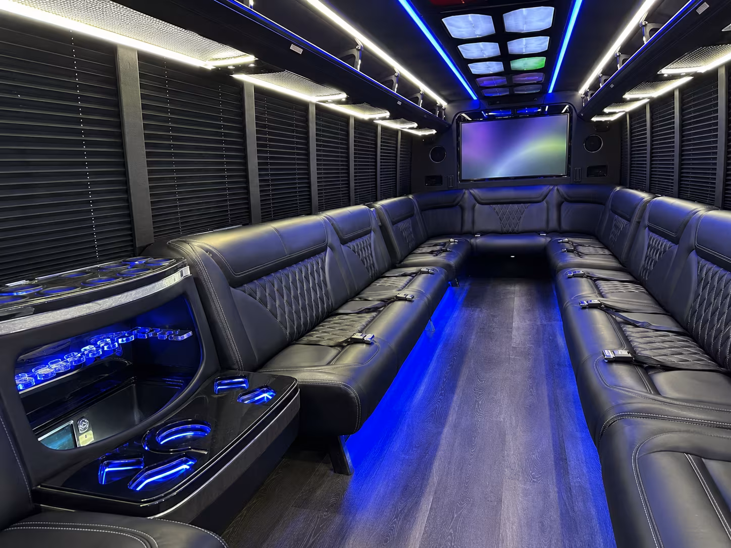 tamarac 20 passenger party bus inside