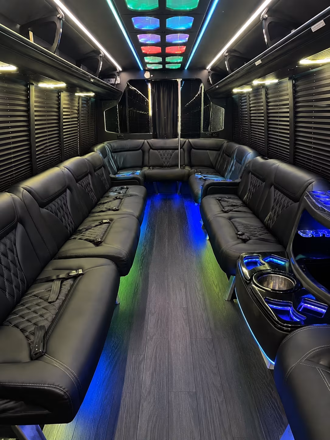 tamarac 20 passenger party bus interior