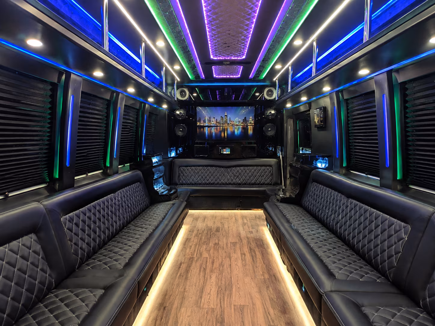 tamarac 25 passenger party bus interior