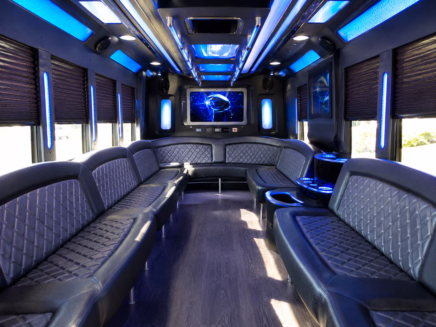 tamarac 28 passenger party bus inside