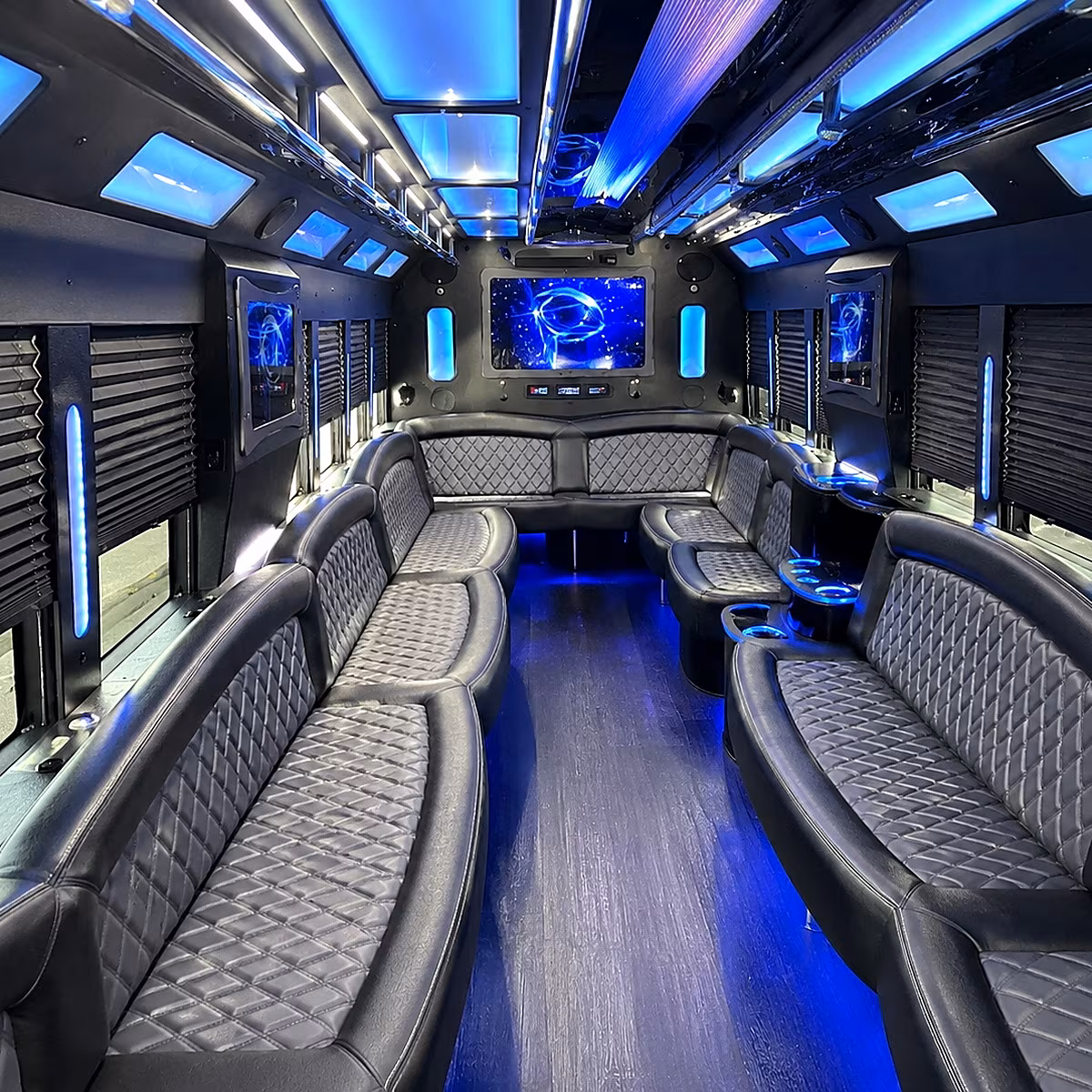 tamarac 50 passenger party bus interior